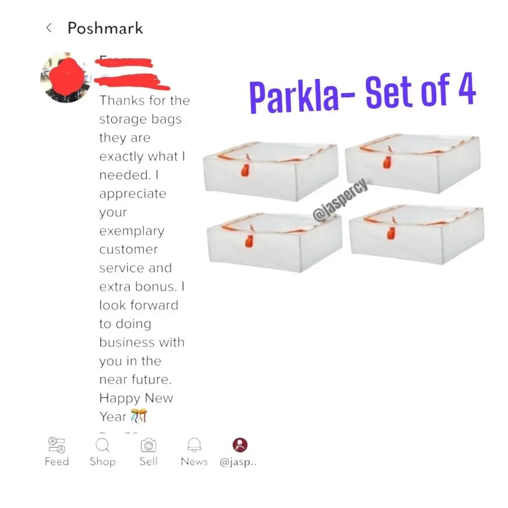 IKEA PÄRKLA - Set of Four (4) IKEA Roomy Sturdy Storage Reusable Case Tote Eco